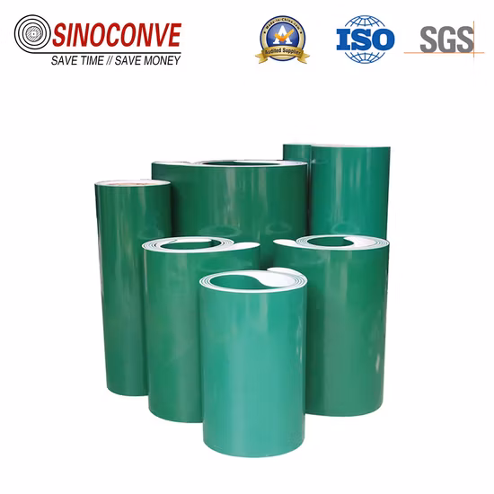 Cinta transportadora de PVC de superficie rugosa industrial verde de alta calidad de 4,0 mm
